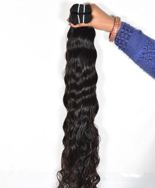 Raw Indian Manufactures Natural Color Aligned Cuticle No Processing Virgin Women's Black Hair Bundle Human Hair Extensions