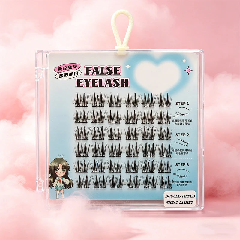 CNK 0.07mm PBT C Curl Reusable Glueless Eyelash Clusters Self-Adhesive Waterproof DIY Lash Extensions