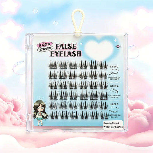 CNK 0.07mm PBT C Curl Reusable Glueless Eyelash Clusters Self-Adhesive Waterproof DIY Lash Extensions