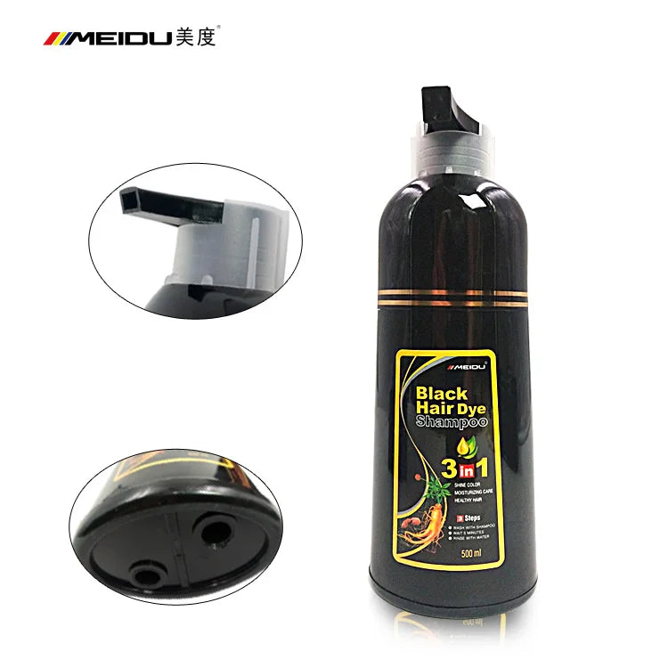 Wholesale Manufacturer Ginseng a Wash 3 in 1 Color Best Herbal Thailand Fast Magic Permanent Meidu Brown Black Hair Dye Shampoo