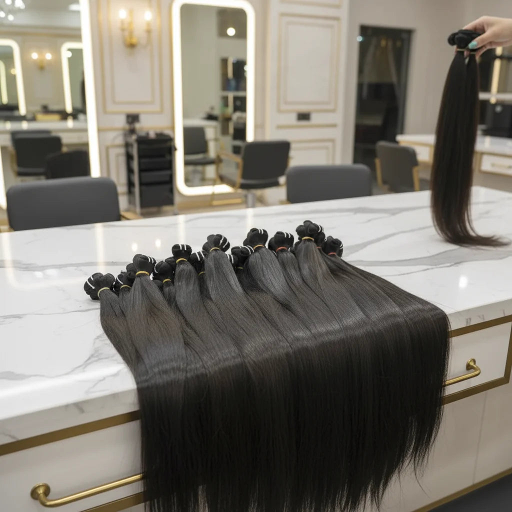 Wholesale Factory Vietnamese Human Hair Bundles Straight Silky Smooth Raw Virgin Hair Extensions