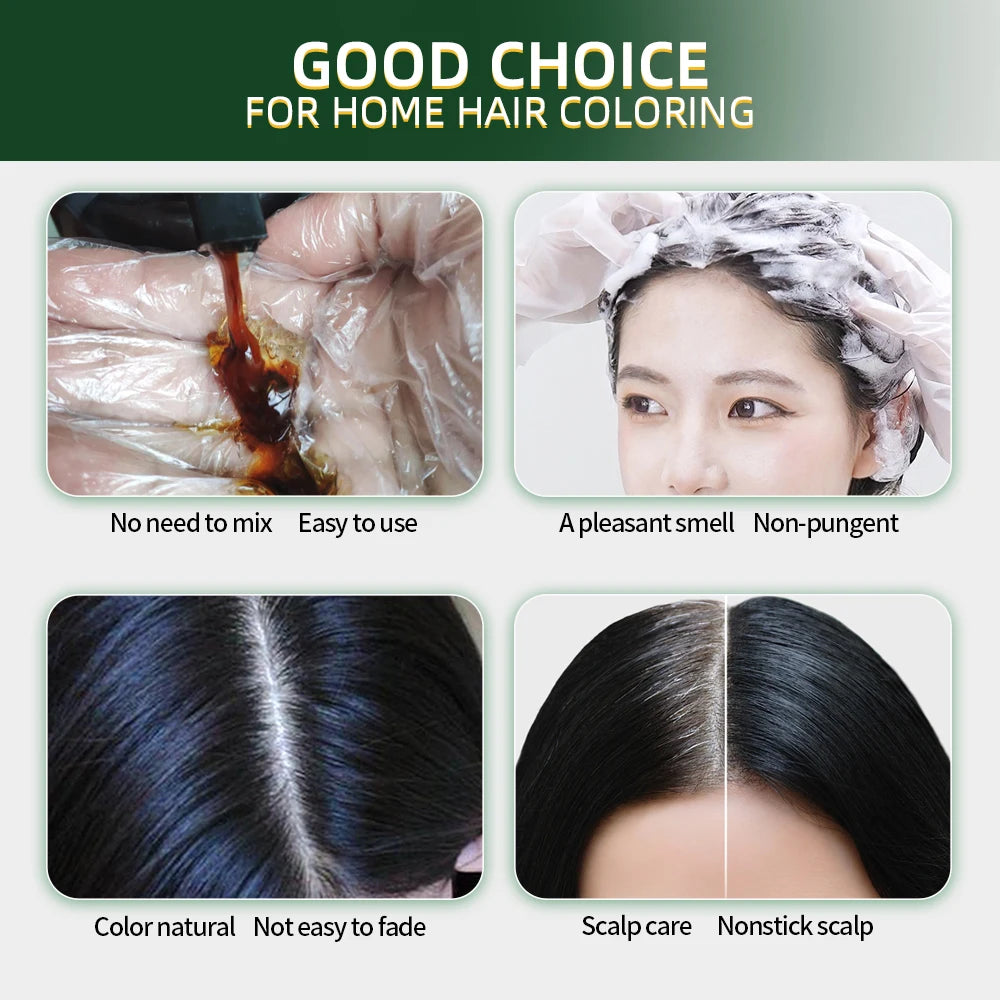 Magic Fast Hair Color Herbal Natural OEM Black Hair Dye Shampoo
