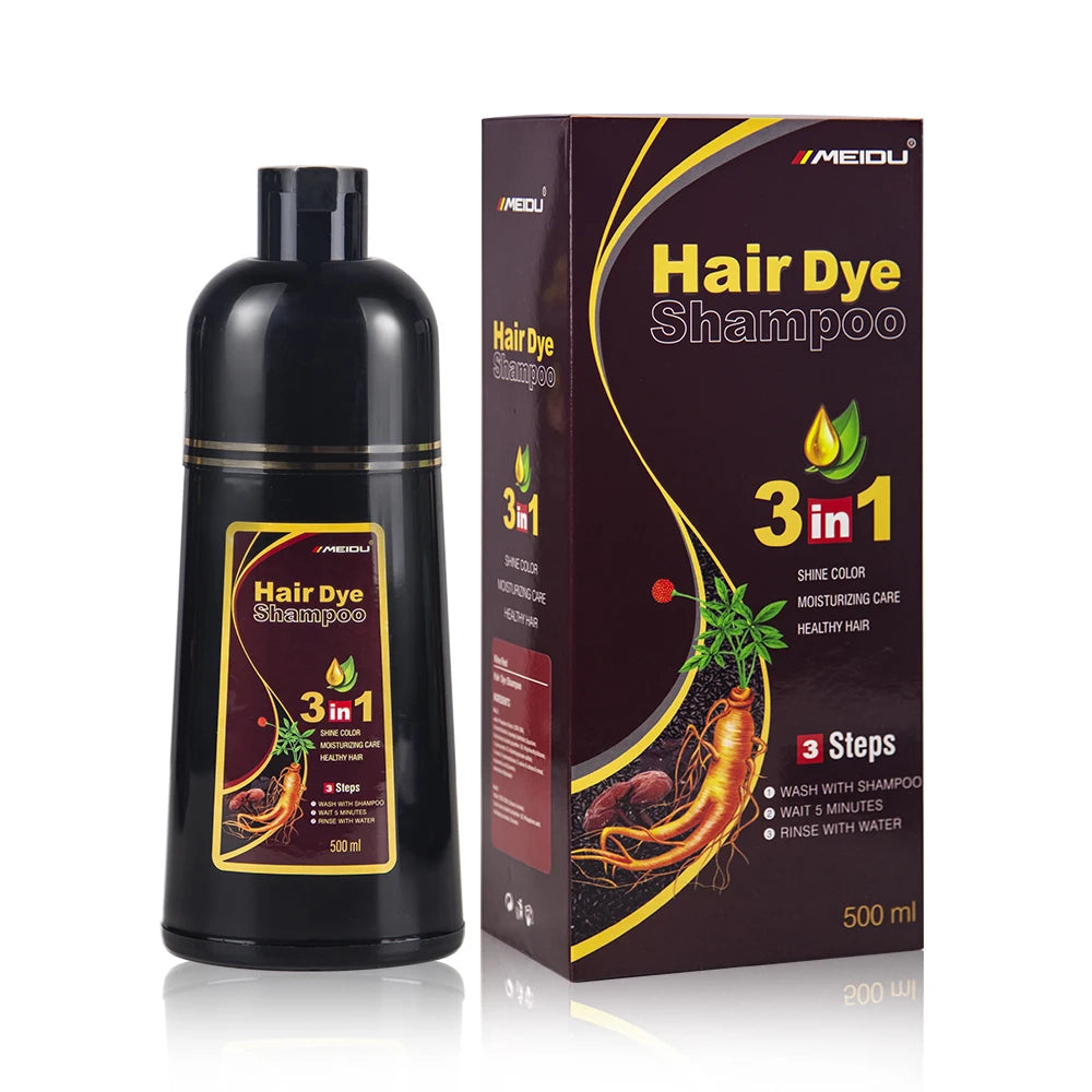 Wholesale Manufacturer Ginseng a Wash 3 in 1 Color Best Herbal Thailand Fast Magic Permanent Meidu Brown Black Hair Dye Shampoo