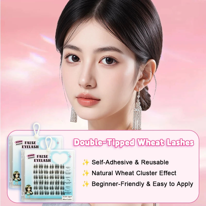 CNK Glueless 0.07mm C Curl Lash Clusters Reusable PBT Self-Adhesive No Glue Eyelash Extensions