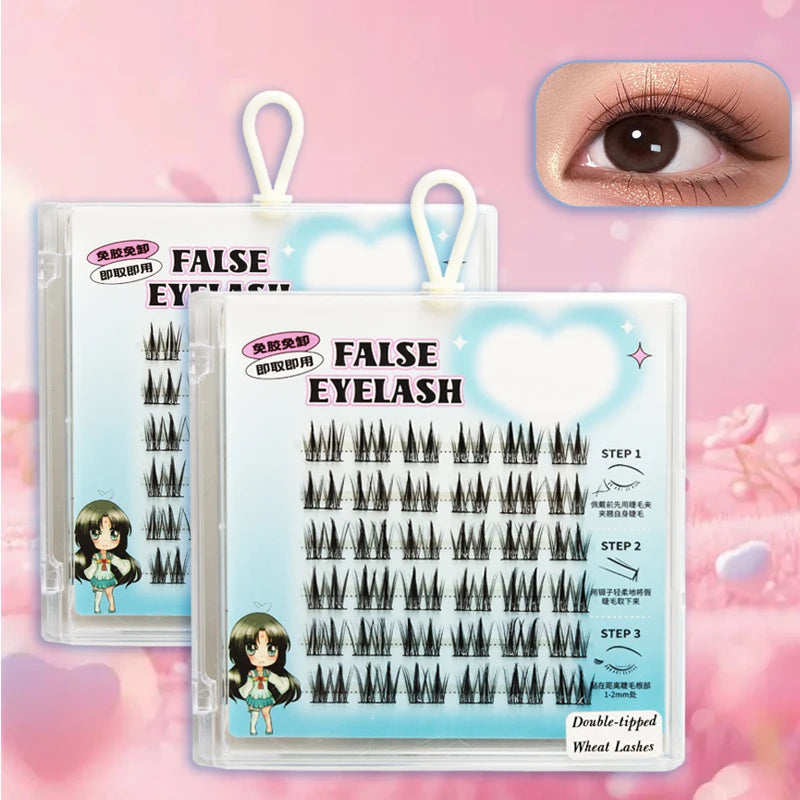 CNK Glueless 0.07mm C Curl Lash Clusters Reusable PBT Self-Adhesive No Glue Eyelash Extensions