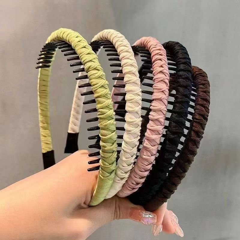 New Toothed Headband for Women, Popular on Social Media, Suitable for Forehead Bangs and Stray Hair, Non-Slip, Fluffy, and Designed for Washing Face