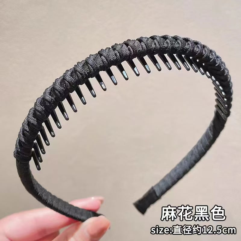 New Toothed Headband for Women, Popular on Social Media, Suitable for Forehead Bangs and Stray Hair, Non-Slip, Fluffy, and Designed for Washing Face