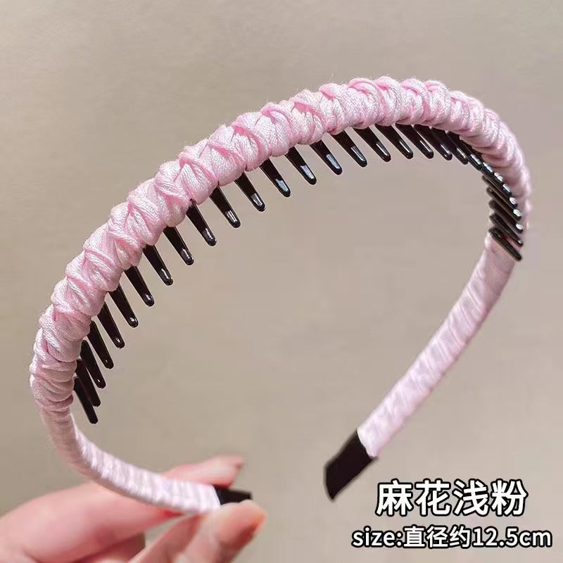 New Toothed Headband for Women, Popular on Social Media, Suitable for Forehead Bangs and Stray Hair, Non-Slip, Fluffy, and Designed for Washing Face