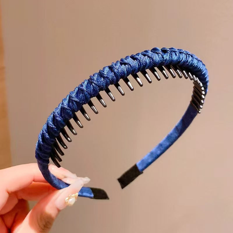 New Toothed Headband for Women, Popular on Social Media, Suitable for Forehead Bangs and Stray Hair, Non-Slip, Fluffy, and Designed for Washing Face
