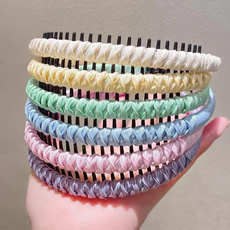 New Toothed Headband for Women, Popular on Social Media, Suitable for Forehead Bangs and Stray Hair, Non-Slip, Fluffy, and Designed for Washing Face