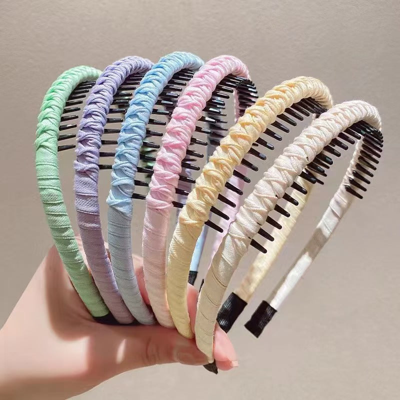 New Toothed Headband for Women, Popular on Social Media, Suitable for Forehead Bangs and Stray Hair, Non-Slip, Fluffy, and Designed for Washing Face
