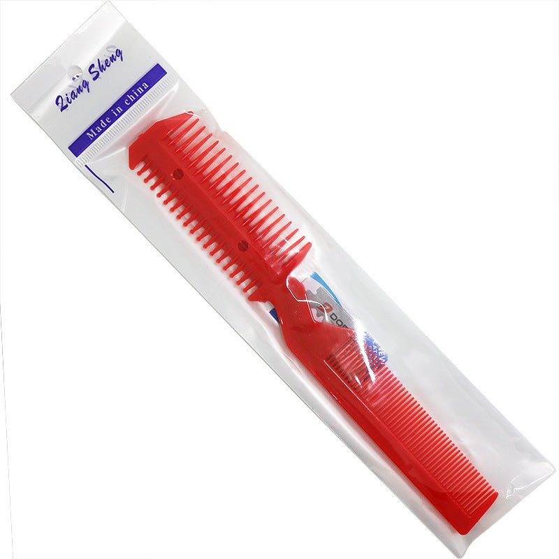 Cross-Border Plastic Hair Cutting Knife Holder Colorful Hair Cutting Thinning Comb Hairdressing Comb Double-Sided Hair Cutting Comb with Blade