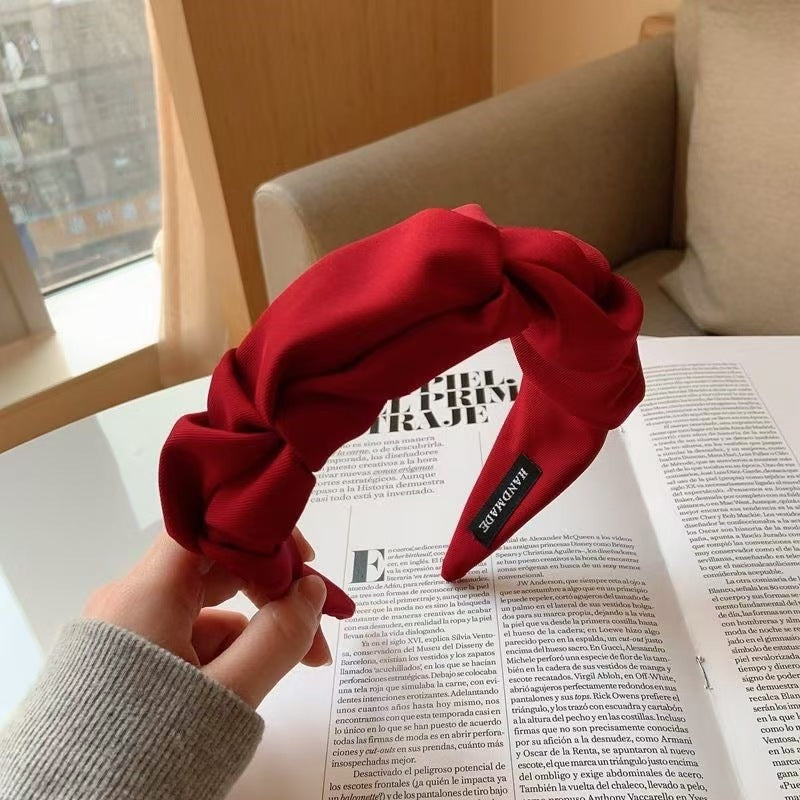 South Korea Dongdaemun Women's Folded Hair Band Fabric High Cranial Top French Folded Hair Cave Wash Face Hair Band Hair Accessories