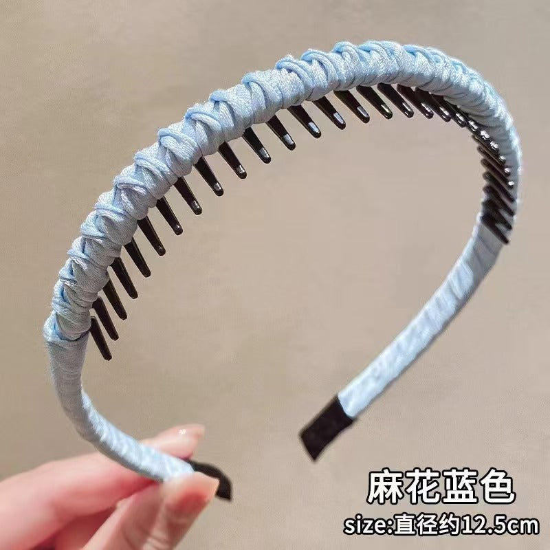 New Toothed Headband for Women, Popular on Social Media, Suitable for Forehead Bangs and Stray Hair, Non-Slip, Fluffy, and Designed for Washing Face