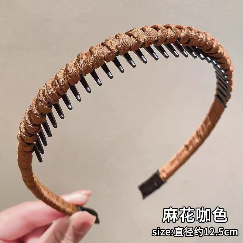New Toothed Headband for Women, Popular on Social Media, Suitable for Forehead Bangs and Stray Hair, Non-Slip, Fluffy, and Designed for Washing Face