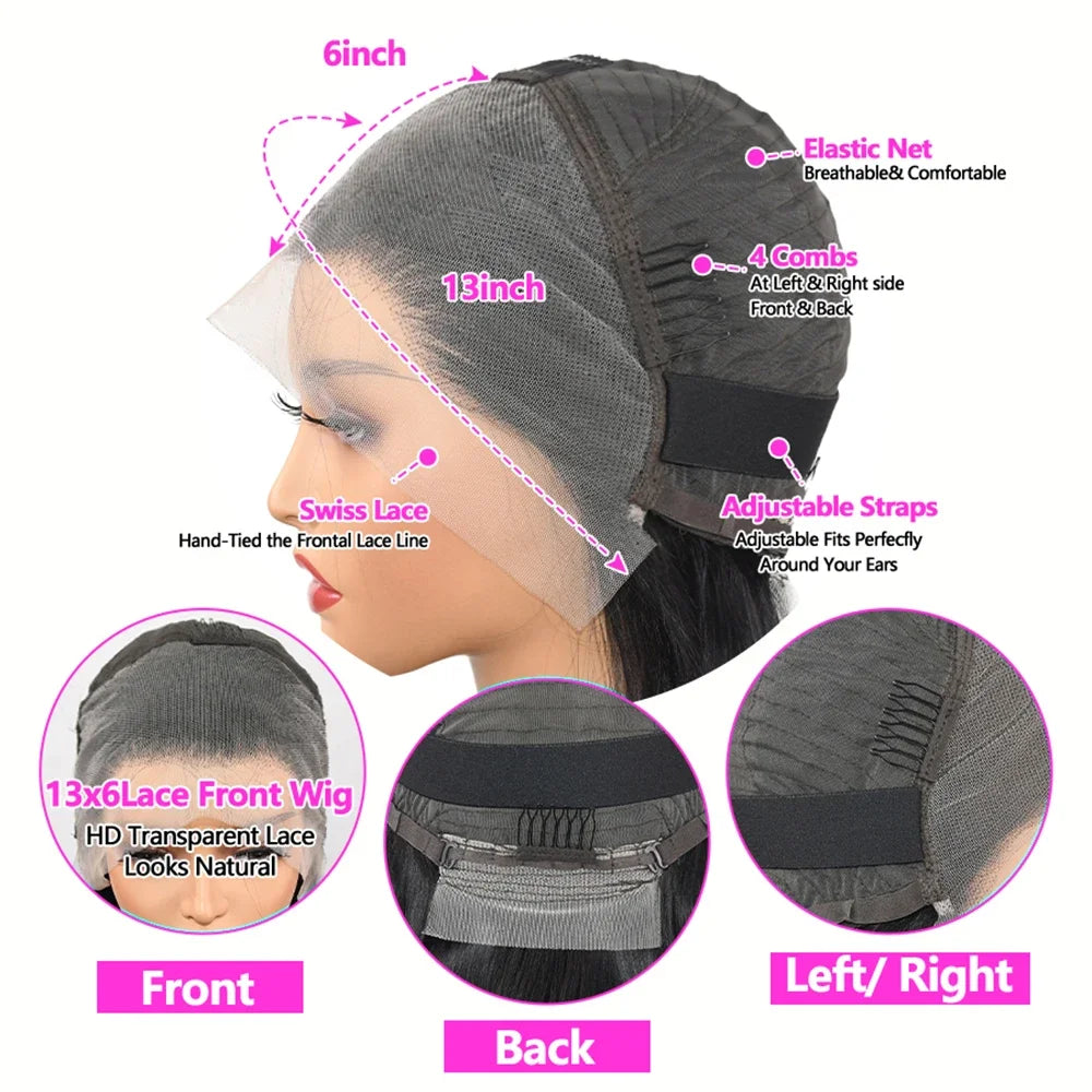 Hd Lace Front Wigs 13X6 Deep Part, Indian Temple Virgin Cuticle Aligned Human Hair Hd Curly Full Lace Front Human Hair Wigs