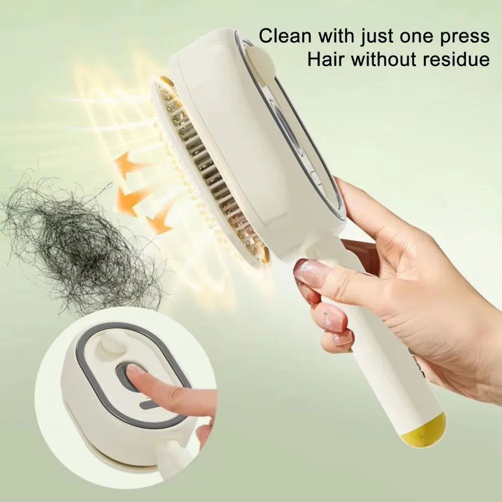 Electric Spray Hair Brush 2-In-1 Misting Hair Brush with Water Spray Reduce Frizz Anti-Static Retractable Steam Massage Comb