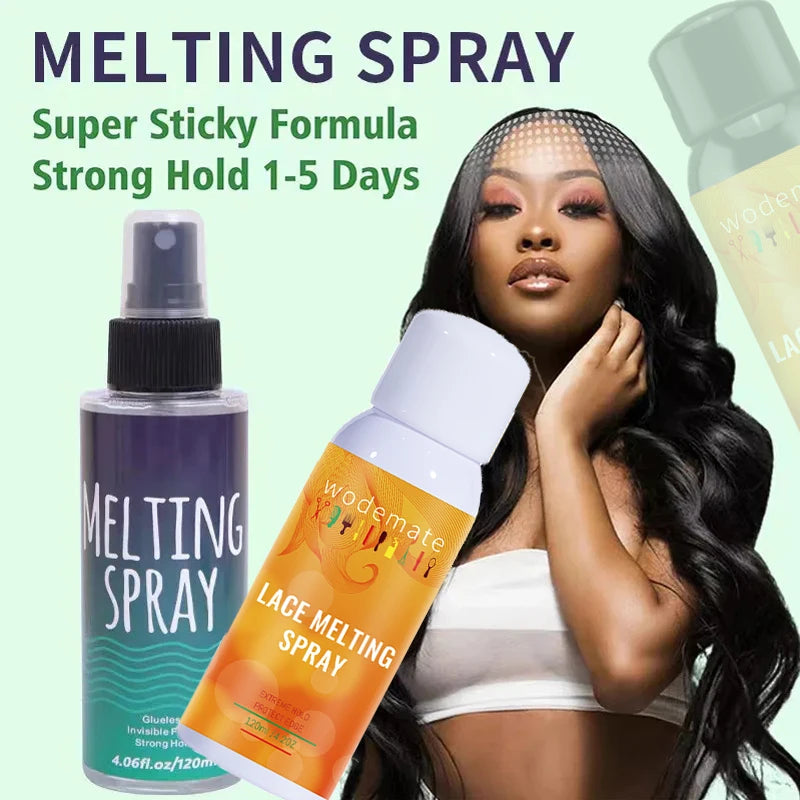 Lace Melting and Holding Spray Glue-Less Hair Adhesive for Wigs Strong Natural Finishing Holding Mousse Spray Front Lace Glue