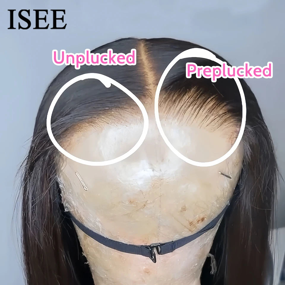 Lace Frontal Human Hair Wigs PreBleached Knots Preplucked Straight Lace Front Wigs For Women Brazilian Wigs On Sale ISEE Hair