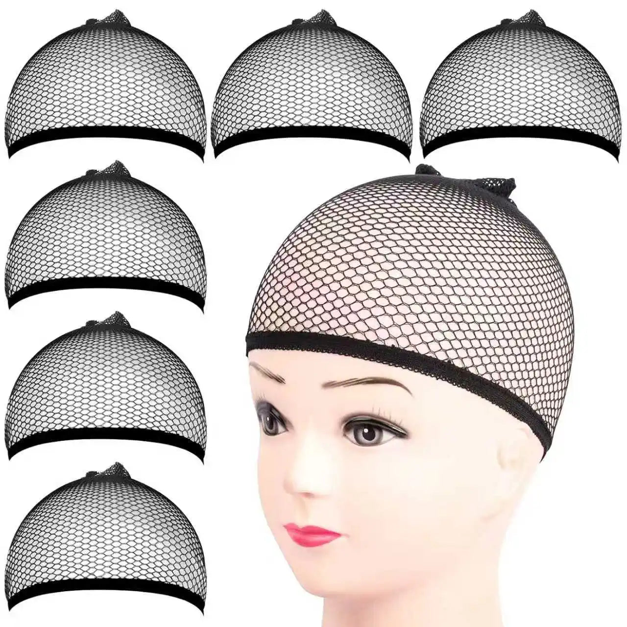 Mesh Wig Cap Stretchable Elastic Black Hair Net Stretch Open Ended Fishnet Wig Net Breathable Mesh Cap for Wig Accessories