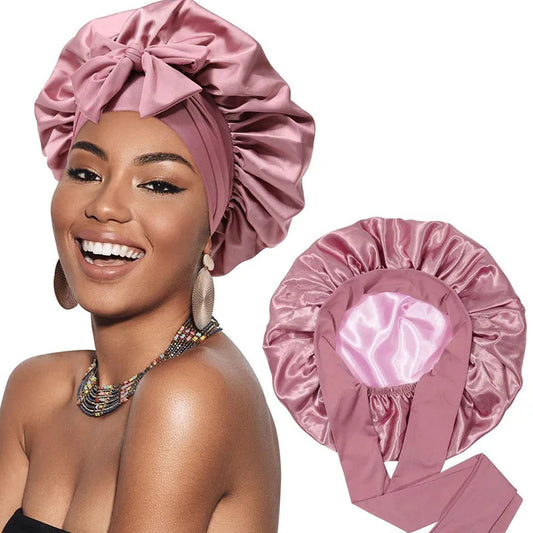 REVERSIBLE DOUBLE -LAYER SATIN SLEEPING BONNETS