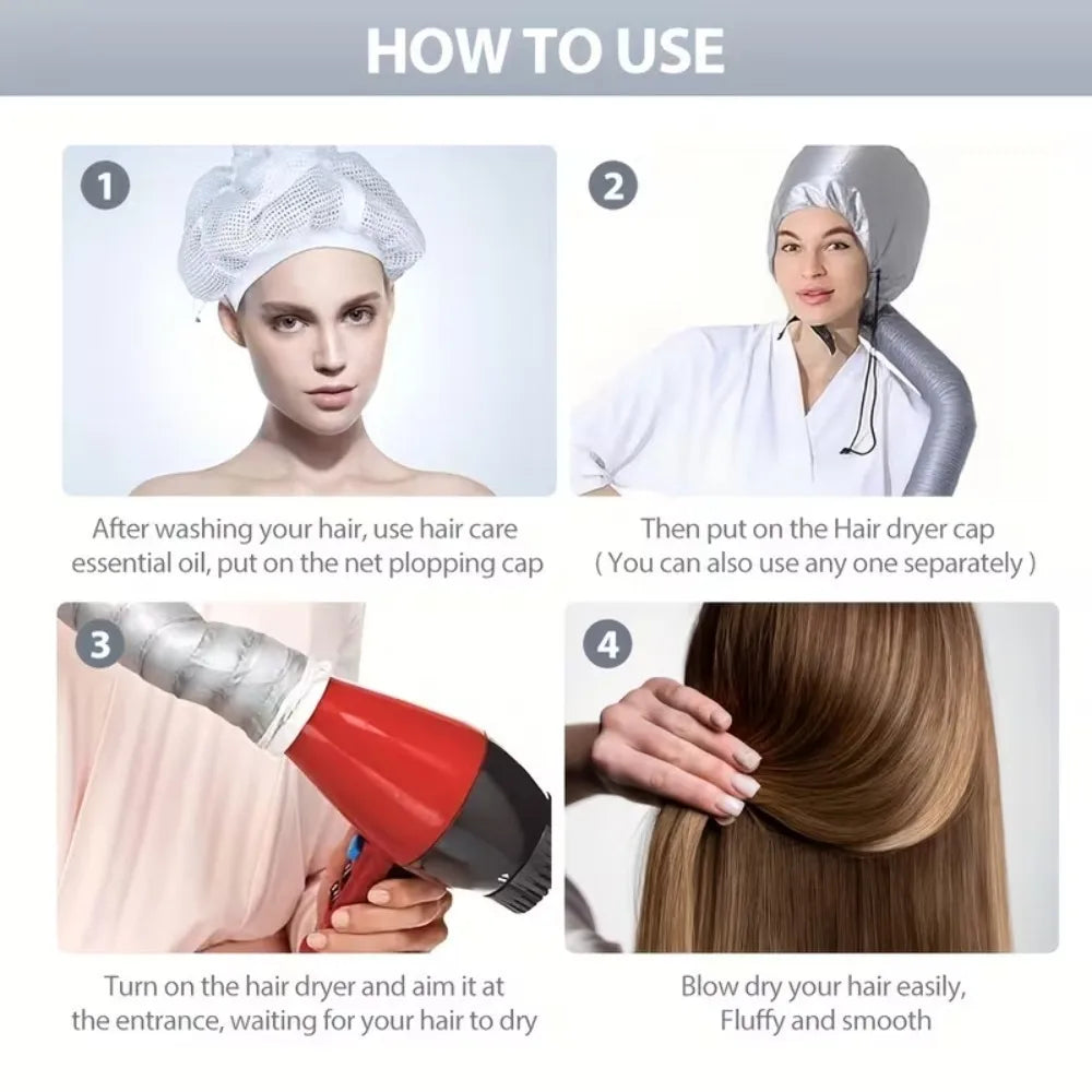 2Pcs Dry Hairs Cap Adjustable Net Plopping Cap Hair Tools for Drying Curly Hairs Mesh Hair Drying Soulta Net Plopping Bonnet