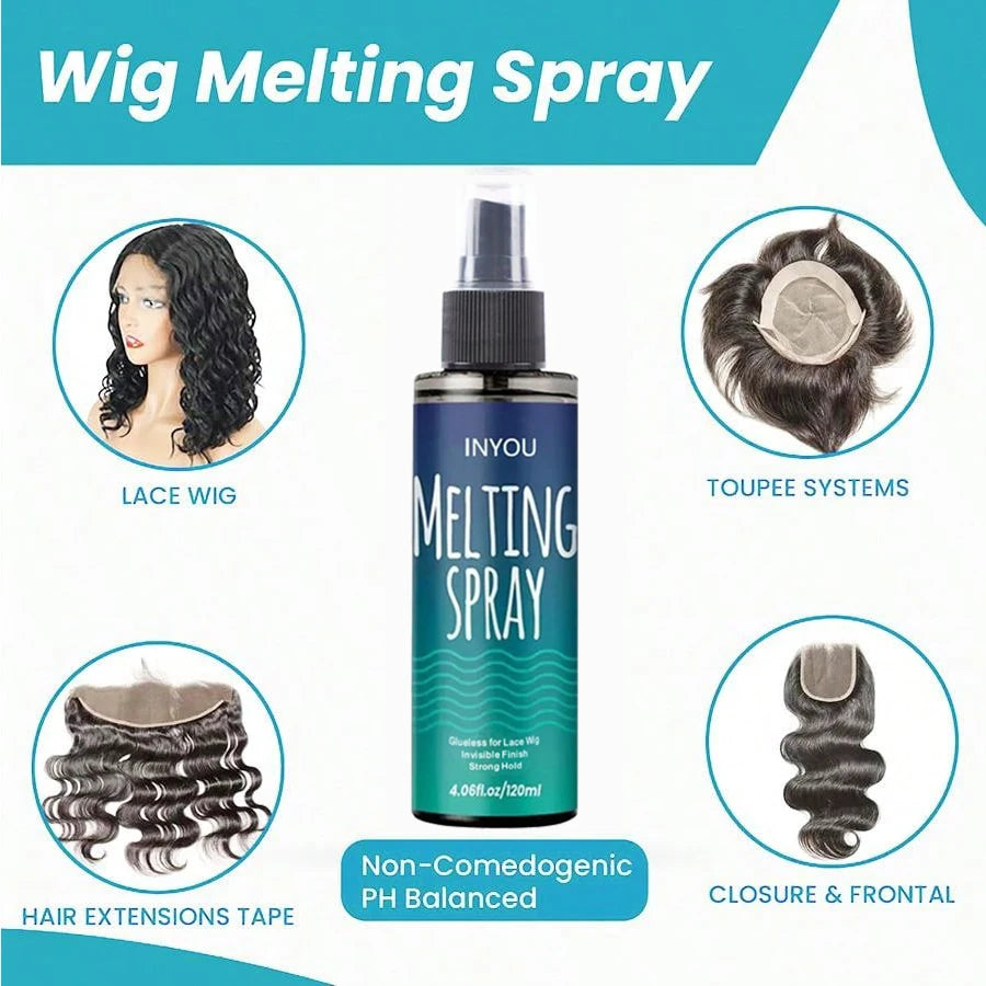 Lace Melting Spray, Lace Wig Melting Spray ,Strong Natural Finishing Hold, Wig Melting Spray & Hair Adhesive for Wigs,Wig Adhesi
