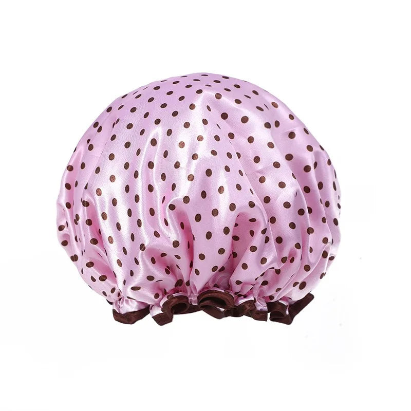 WATERPROOF DOUBLE LAYER SHOWER CAP FOR WOMEN