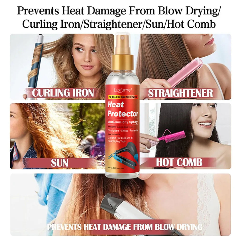 100ML Heat Protectant Spray for Hair Professional Grade Thermal Protector Anti-frizz Thermal Protection Spray Repairs Damage