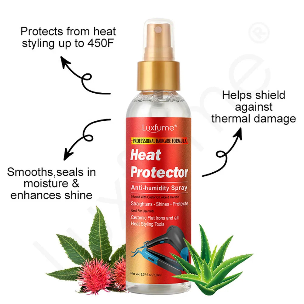 100ML Heat Protectant Spray for Hair Professional Grade Thermal Protector Anti-frizz Thermal Protection Spray Repairs Damage