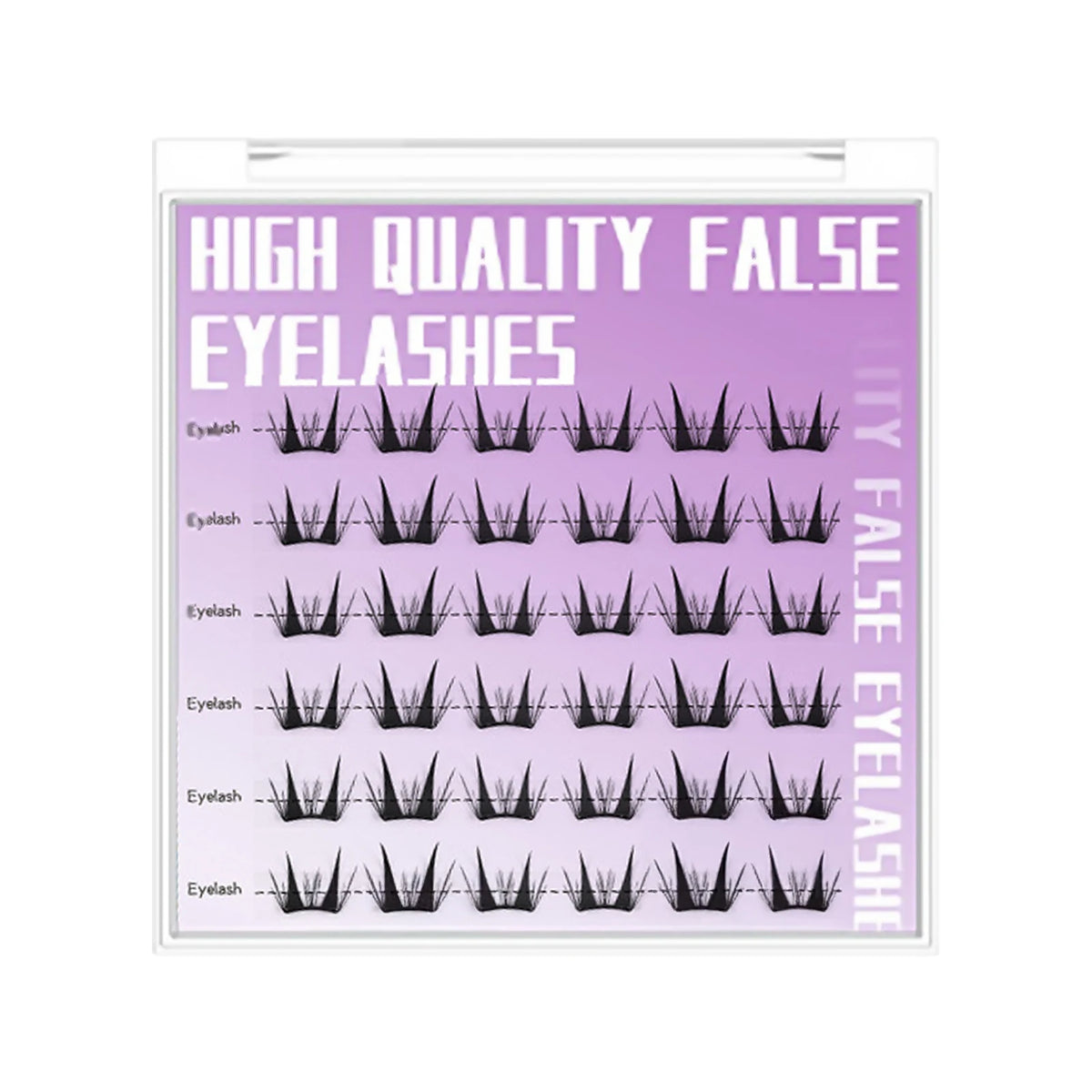 6 Rows Press on Comic Eyelash Clusters No Glue Soft Individual Anime Lashes Individual Lashes Cluster