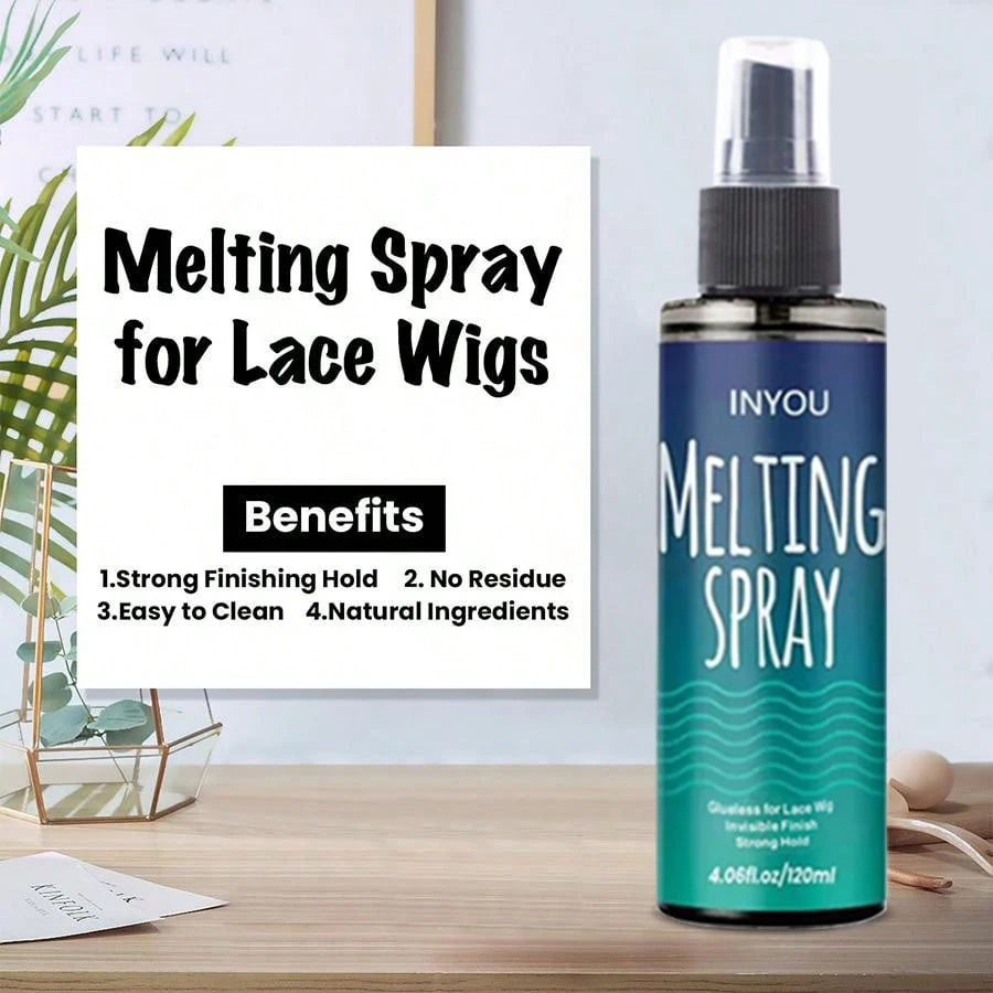 Lace Melting Spray, Lace Wig Melting Spray ,Strong Natural Finishing Hold, Wig Melting Spray & Hair Adhesive for Wigs,Wig Adhesi