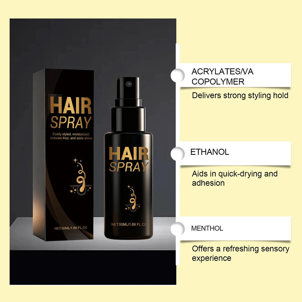 Hair Styling Spray Strong Hold Enhance Luster Non-greasy Quick-Dry Moisturizing Thickening Volumizing Natural Hair Holding Mist