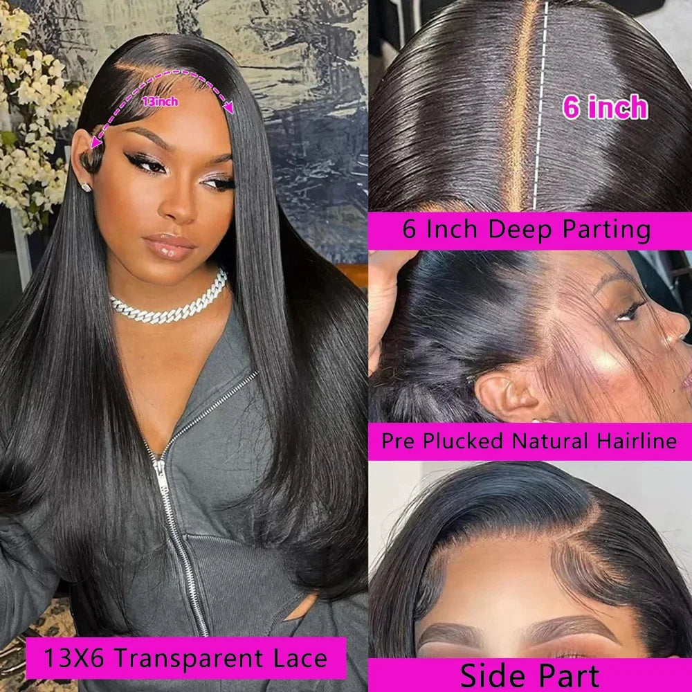 Lace Front  Hair Wigs  Straight Hair Wigs Transparent Brazilian Wigs  Hair For Women Pre Plucked
