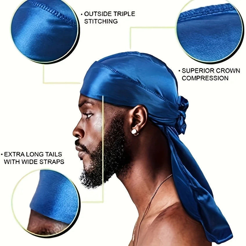 10 Pcs/Pack Durags for Women and Men, Long Tail Durags, 360 Wave Dorag, 10 Colors
