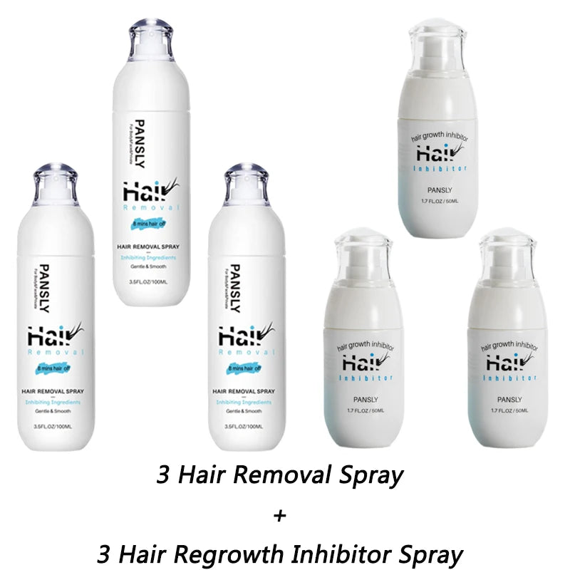 100ML Hair Removal Spray Hair Growth Inhibitor Spray Painless Hair Reduction Permanently Inhibits Hair Growth Skin Silky Smooth