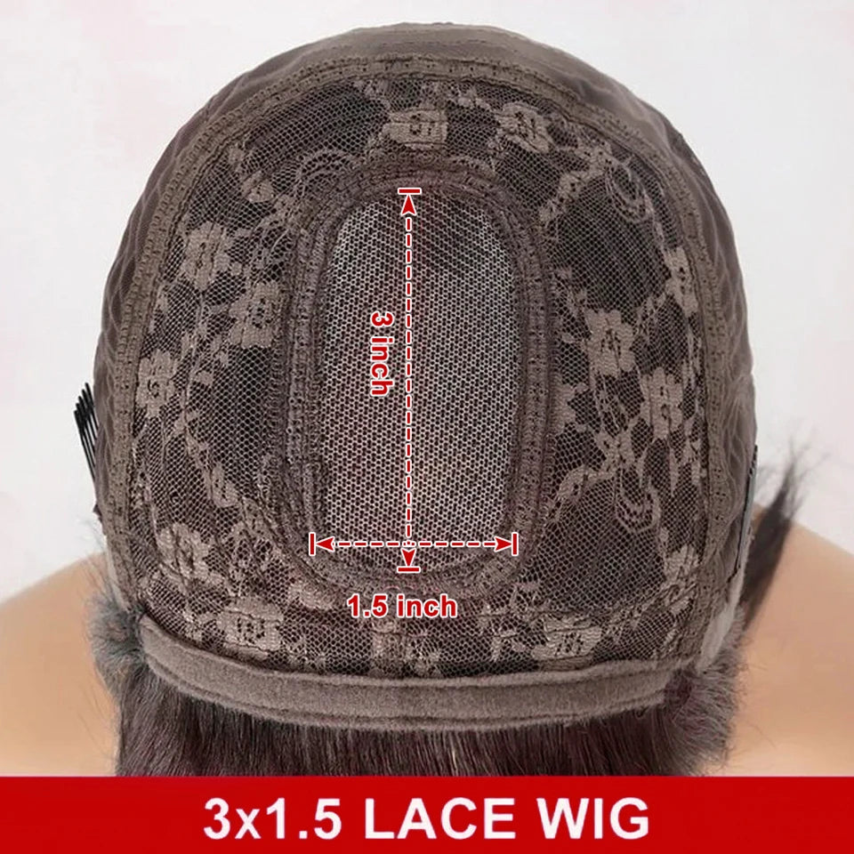 Straight Bob Lace Wigs Glueless Straight Human Hair Wigs With Bangs Brazilian Fringe Middle Part Bob Lace Wigs Realistic Scalp