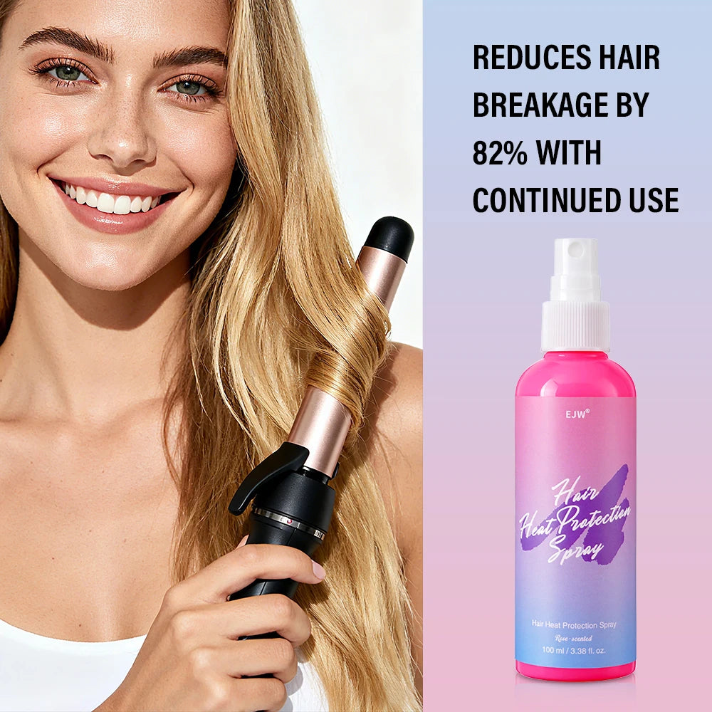 EJW Heat Protection Spray for Hair –Heat Protectant for Hair–Styling Hair Spray for Frizz Control–Protects Strands Up to 250°F