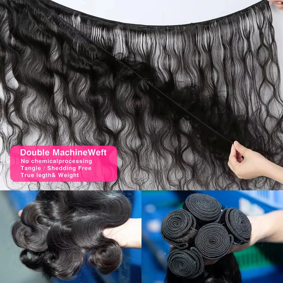 Human Hair 30 32 40 Inch Bundles Human Hair Brazilian 3 4 Water Wave Bundles Body Wave Human Hair Extensions Body Wave Bundles