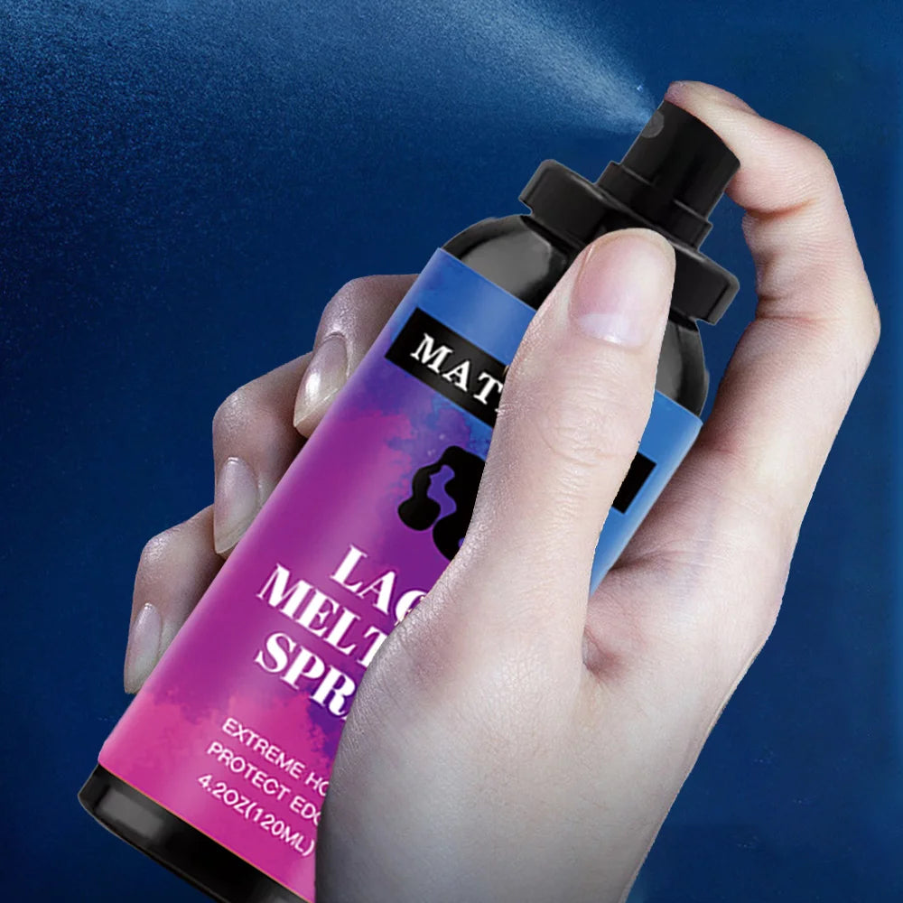 120ml Lace Melting Spray Fast Drying Melting and Holding Spray for Wigs Glue-Less Hair Adhesive Strong Natural Finishing Hold