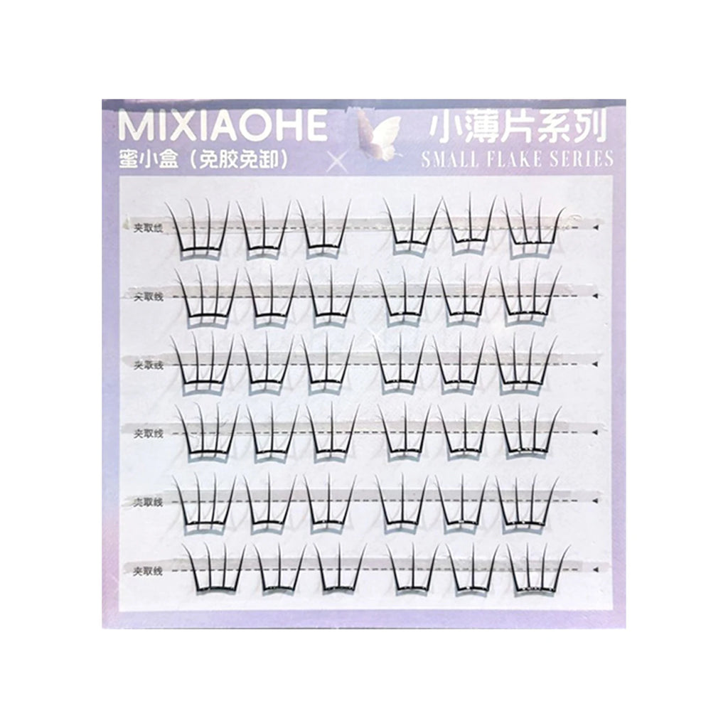 6rows Girl Group Eyelashes Glue Free 11-12mm False Eyelashes Manga Korean Eyelashes For Parties And Travel Makeup Enlarge Eyes