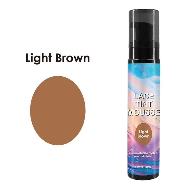 Lace Tint Melting Hair Mousse 100Ml Lace Tint Mousse For Wigs Melts Lace Foam Tint Spray For Invisible Hairline Wig Install Tool