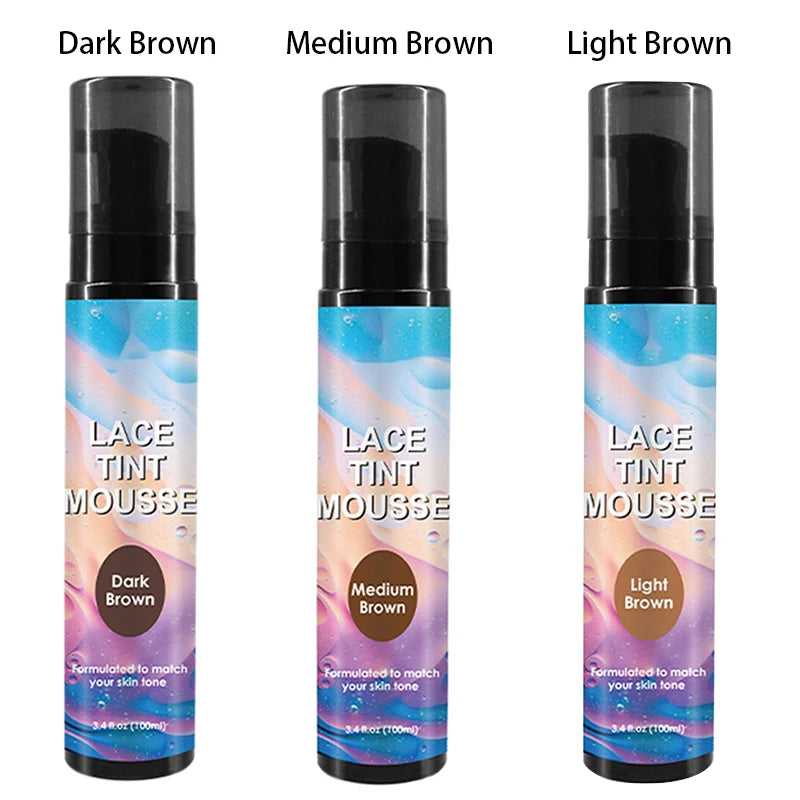 Lace Tint Melting Hair Mousse 100Ml Lace Tint Mousse For Wigs Melts Lace Foam Tint Spray For Invisible Hairline Wig Install Tool