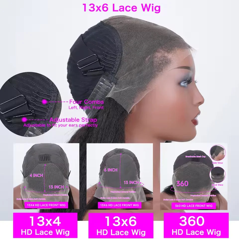 Hd Lace Front Wigs 13X6 Deep Part, Indian Temple Virgin Cuticle Aligned Human Hair Hd Curly Full Lace Front Human Hair Wigs