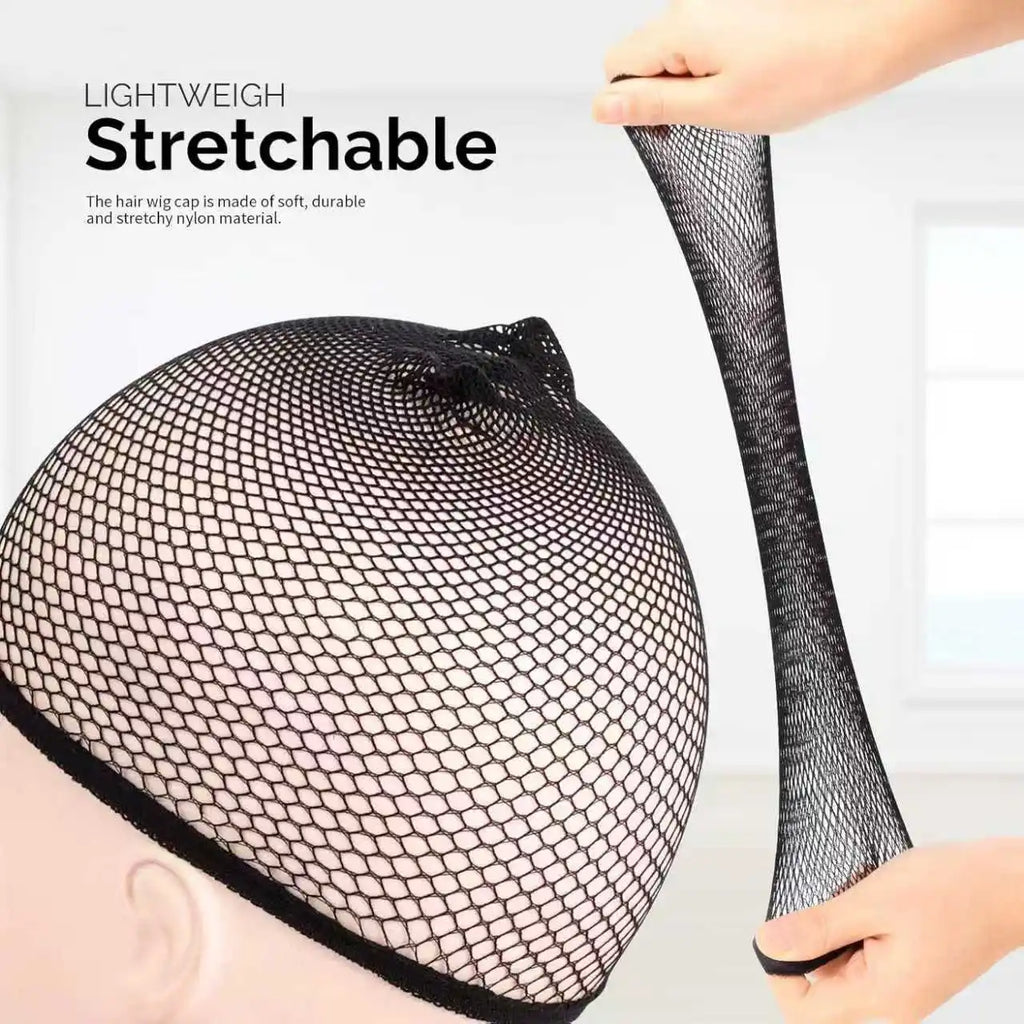 Mesh Wig Cap Stretchable Elastic Black Hair Net Stretch Open Ended Fishnet Wig Net Breathable Mesh Cap for Wig Accessories
