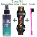 Lace Bond Lace Melt Spray 100Ml Natural Hairline Blend Lace Melting Holding Spray + Lace Melt Band With Ear Muffs + Edges Brush