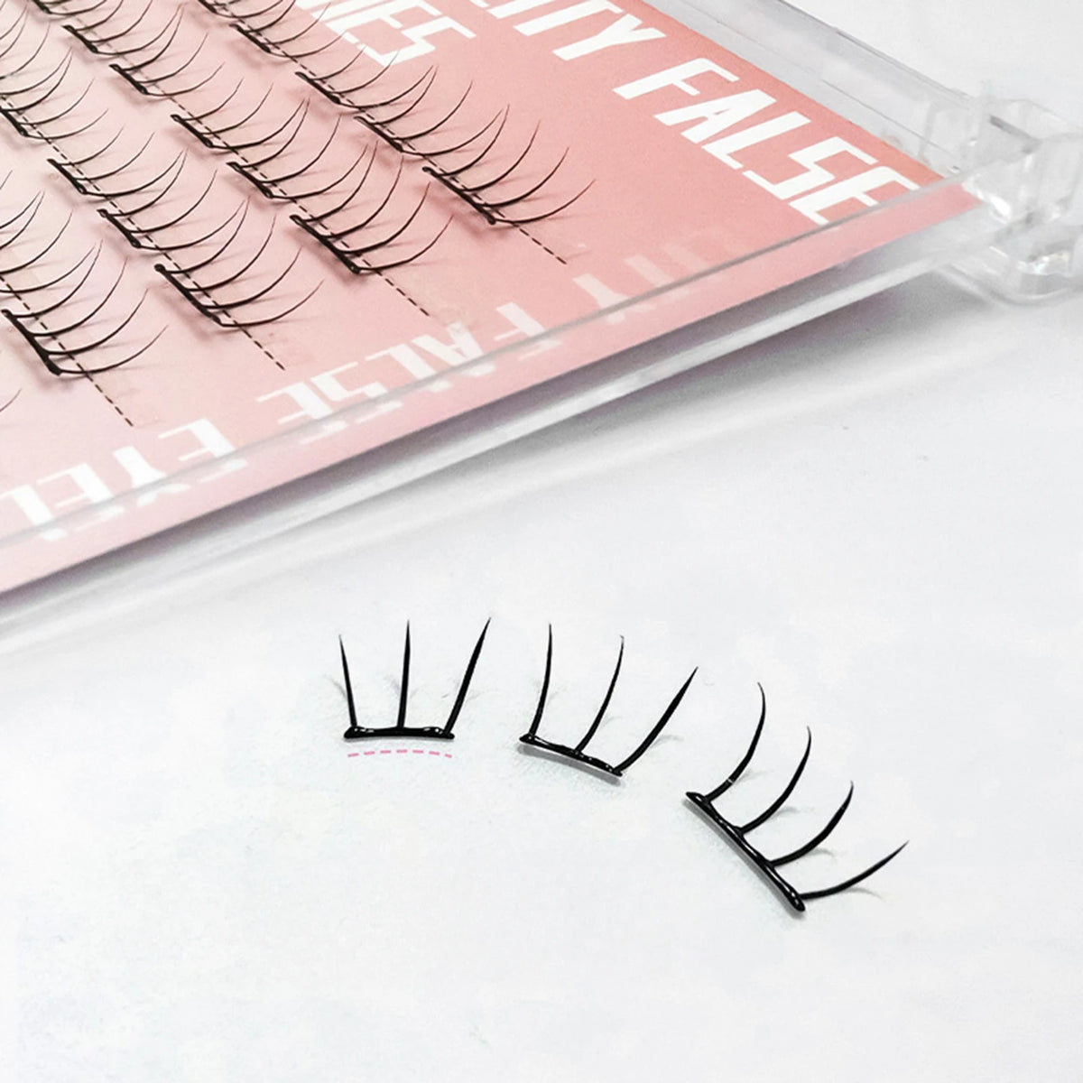 6 Rows Press on Comic Eyelash Clusters No Glue Soft Individual Anime Lashes Individual Lashes Cluster