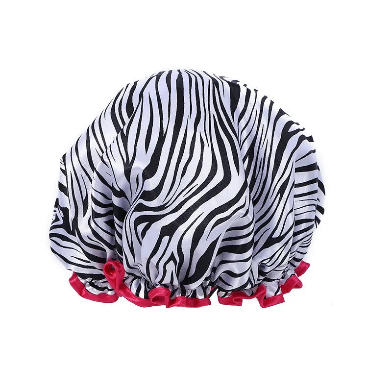 WATERPROOF DOUBLE LAYER SHOWER CAP FOR WOMEN