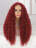 Lace Front Long Curly Wig Synthetic Hair Heat Resistant Natural Loose Wave Elegant Style Daily Party Cosplay for Women