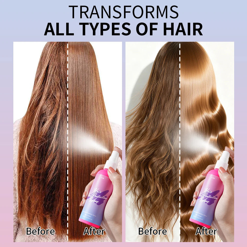 EJW Heat Protection Spray for Hair –Heat Protectant for Hair–Styling Hair Spray for Frizz Control–Protects Strands Up to 250°F
